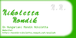 nikoletta mondik business card